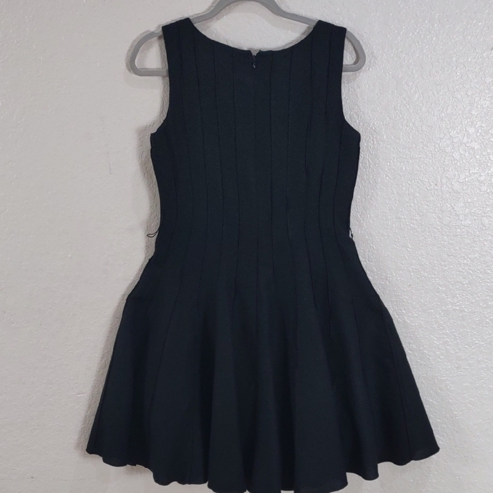JESSICA HOWARD,55%Linen,45%Rayon,Elegant Black Sleeveless Dress - Picture 8 of 17